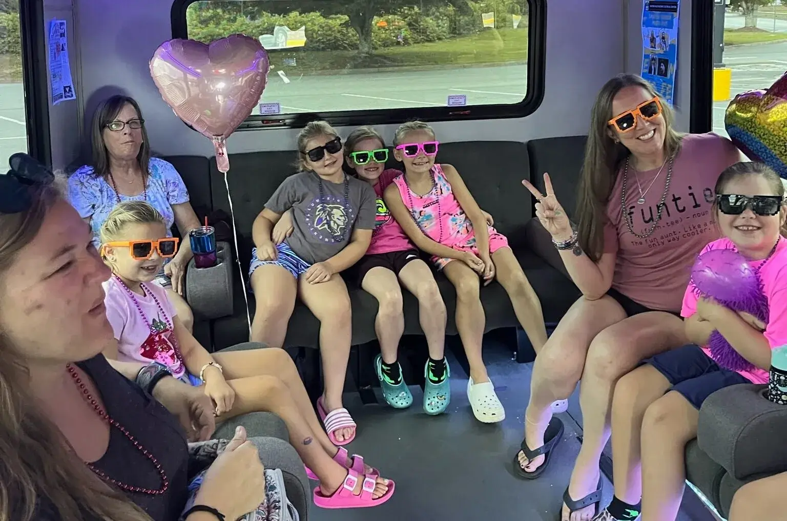kids party bus rental interior